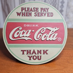 Wooden Please Pay When Served Coca-Cola Wall Decor