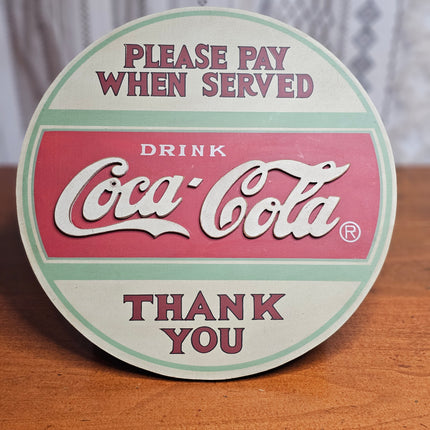 Wooden Please Pay When Served Coca-Cola Wall Decor