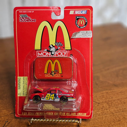 1996 Racing Champions Bill Elliott #94 McDonald's Monopoly Ford Thunderbird 1:64 Scale Die Cast Car