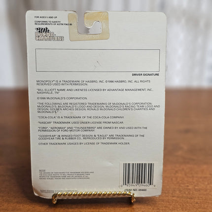 1996 Racing Champions Bill Elliott #94 McDonald's Monopoly Ford Thunderbird 1:64 Scale Die Cast Car