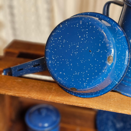 Vintage Blue Speckled Enamel Sauce Pan