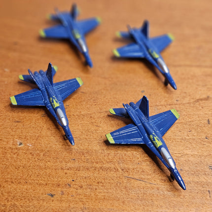 Set of 4 F-18 Hornet Blue Angels #2 Navy Die Cast Airplane Toys