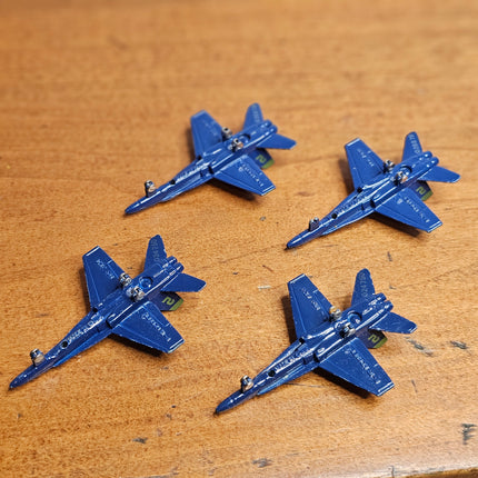 Set of 4 F-18 Hornet Blue Angels #2 Navy Die Cast Airplane Toys