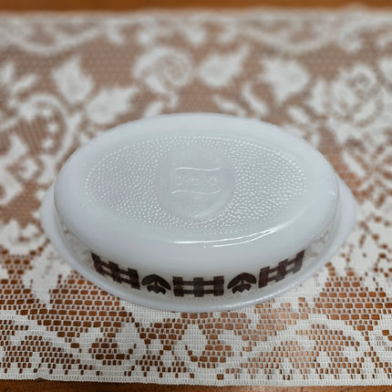 Vintage Glasbake Brown Tulip Oval Casserole Dish 1 QT