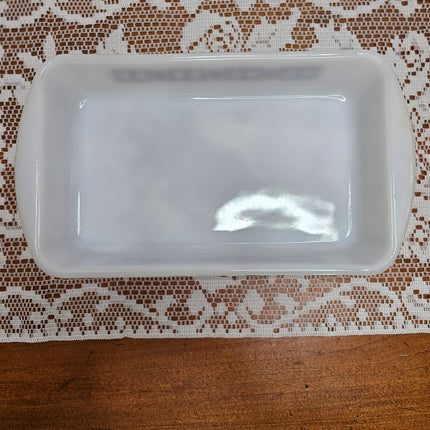 Vintage Glasbake Brown Tulip Round Rectangle Casserole Dish 1.5 QT