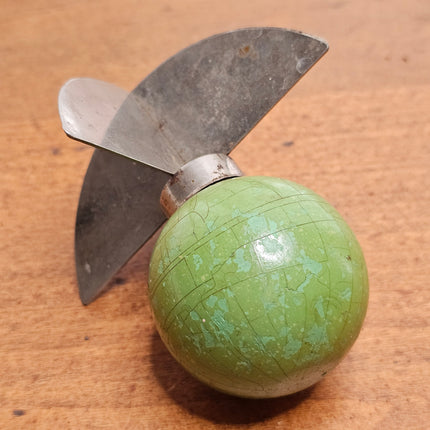 Vintage Dual Blade Green Wood Handle Food Chopper