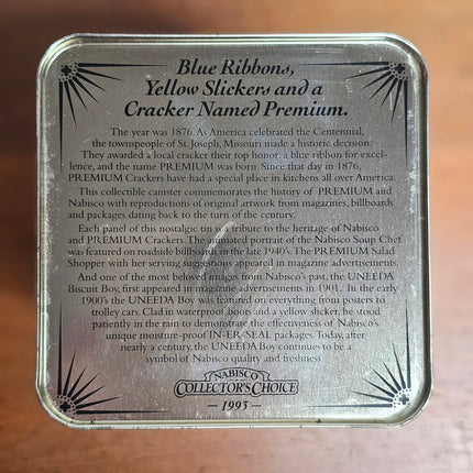 Vintage Premium Saltine Crackers 1993 Tin