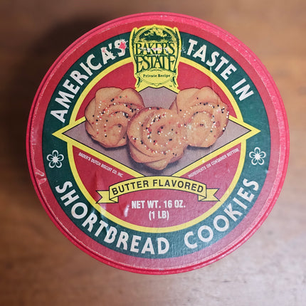 Vintage Baker's Estate Shortbread Cookies Holiday Tin