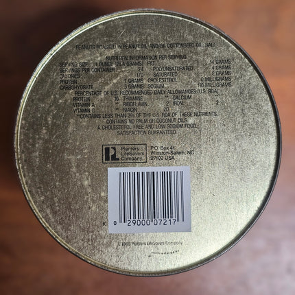 Vintage Planters Salted Peanuts 1989 Tin