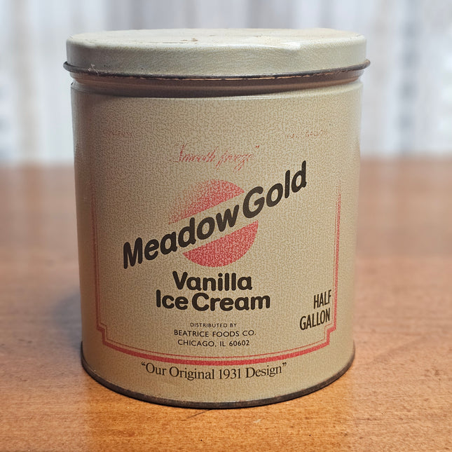 Vintage Meadow Gold Vanilla Ice Cream Tin