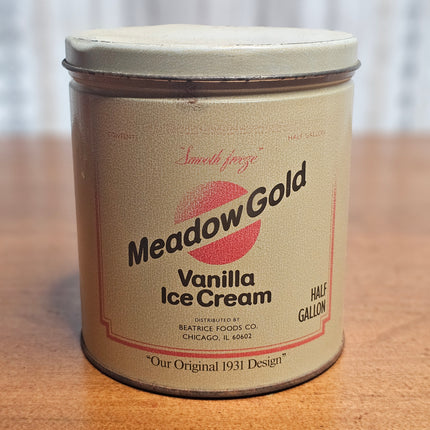 Vintage Meadow Gold Vanilla Ice Cream Tin