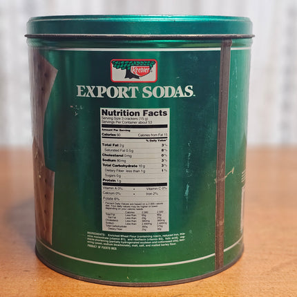 Vintage Keebler Export Sodas 1983 Tin