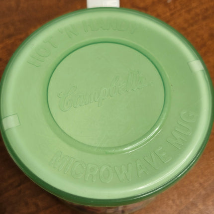 Campbell's 1992 Set of 2 Plastic Hot N' Handy Soup Mugs With Green Lids