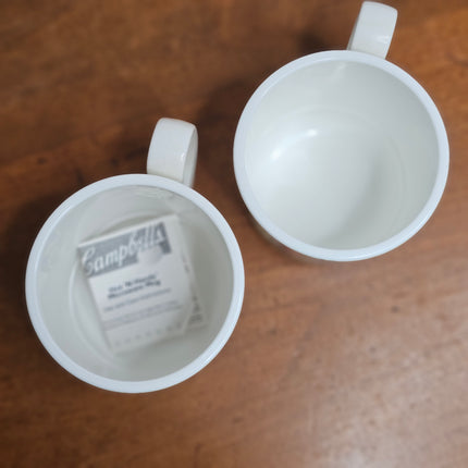 Campbell's 1992 Set of 2 Plastic Hot N' Handy Soup Mugs With Green Lids