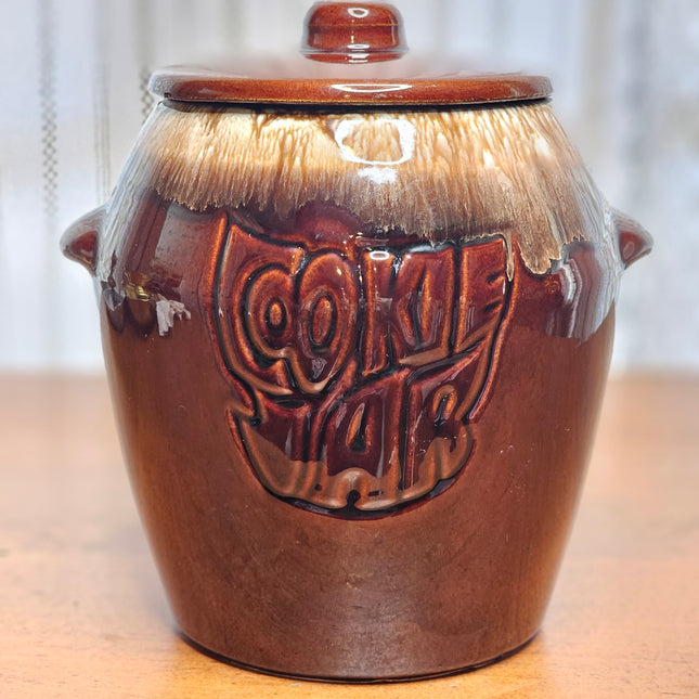 Vintage McCoy Pottery Brown Dip Glaze Cookie Jar