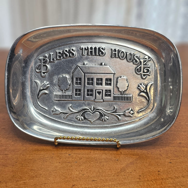 Wilton Armetale "Bless This House" Bread Tray