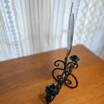 Southern Living At Home Black Wrought Iron Rooster Taper Candle Holder