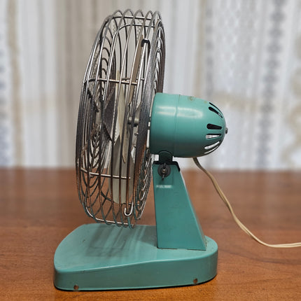 Vintage Superior Electric Turquoise Table Fan No. 804