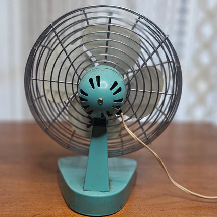Vintage Superior Electric Turquoise Table Fan No. 804