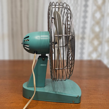 Vintage Superior Electric Turquoise Table Fan No. 804