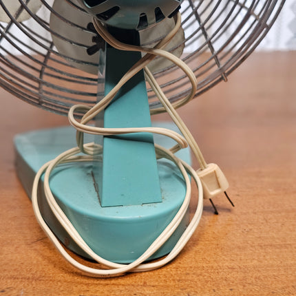 Vintage Superior Electric Turquoise Table Fan No. 804