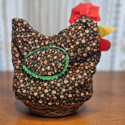Vintage Chicken Bread Basket Cover With Basket
