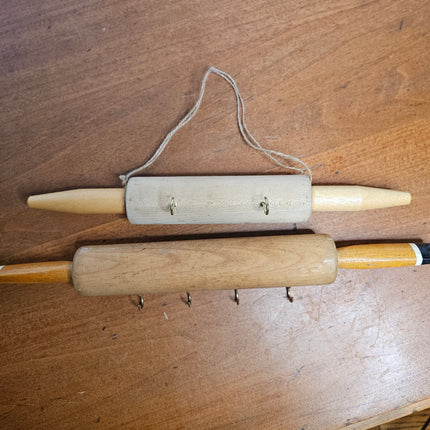 Set of 2 Wooden Rolling Pin Wall Hanging Decor