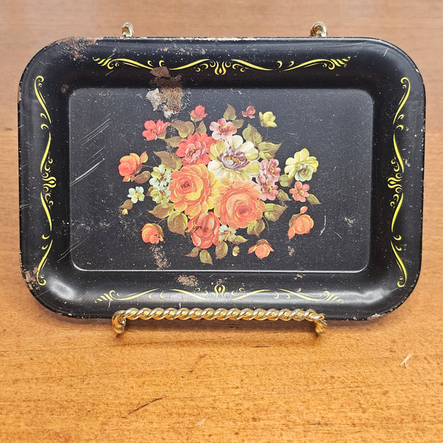 Vintage Toleware Floral Tip Tray