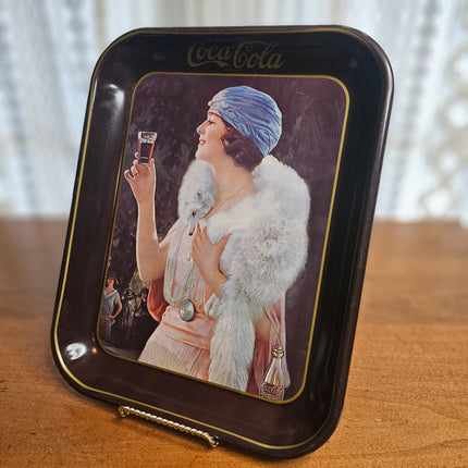 Vintage 1973 Reproduction of 1925 Flapper Girl Coca-Cola Rectangle Tray