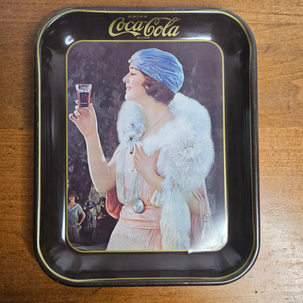 Vintage 1973 Reproduction of 1925 Flapper Girl Coca-Cola Rectangle Tray