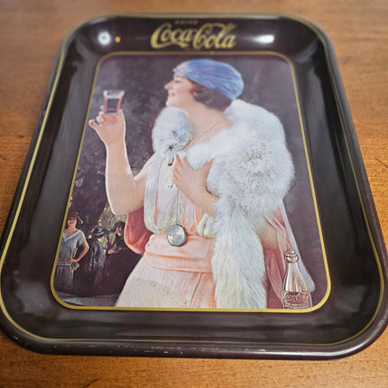 Vintage 1973 Reproduction of 1925 Flapper Girl Coca-Cola Rectangle Tray