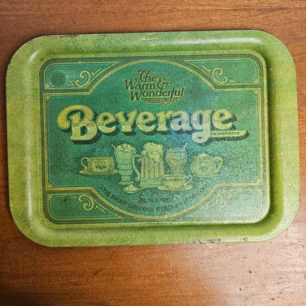 Vintage The Warm & Wonderful Beverage Company Tin Serving Tray