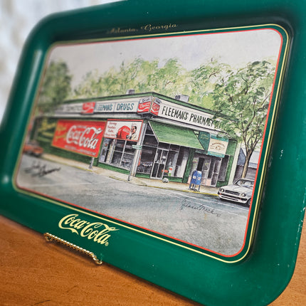Vintage 1995 Jeanne Mack "Fleeman's Pharmacy" Signed Coca-Cola Tray
