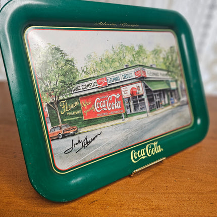 Vintage 1995 Jeanne Mack "Fleeman's Pharmacy" Signed Coca-Cola Tray