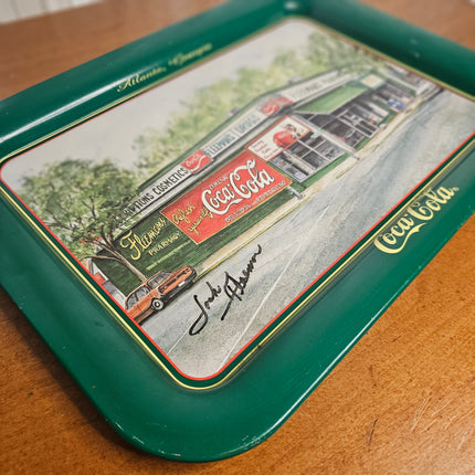 Vintage 1995 Jeanne Mack "Fleeman's Pharmacy" Signed Coca-Cola Tray
