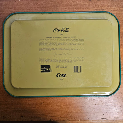 Vintage 1995 Jeanne Mack "Fleeman's Pharmacy" Signed Coca-Cola Tray