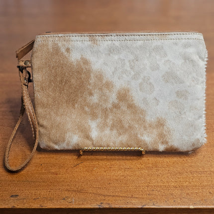 White and Brown Hairon Pouch Myra Bag