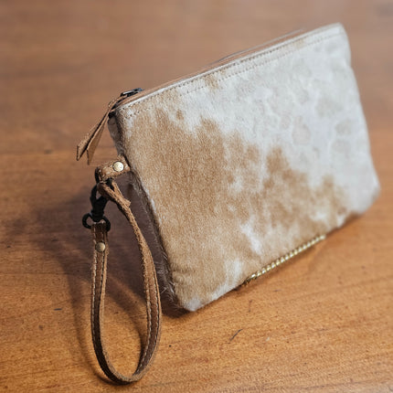 White and Brown Hairon Pouch Myra Bag