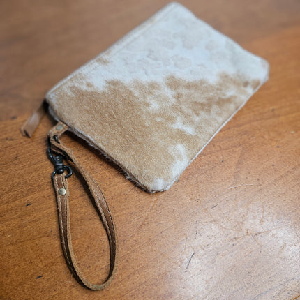 White and Brown Hairon Pouch Myra Bag