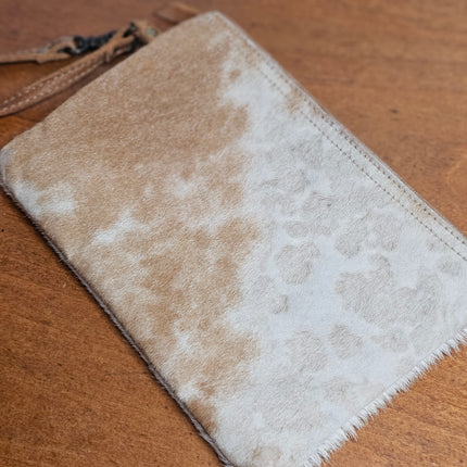 White and Brown Hairon Pouch Myra Bag