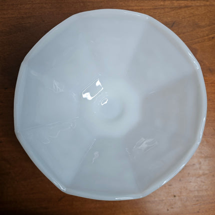 Vintage Anchor Hocking Milk Glass Footed Pedestal Fruit Bowl
