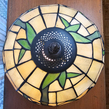 Vintage Tiffany-Style Stained Glass Butterfly Lamp
