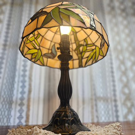 Vintage Tiffany-Style Stained Glass Butterfly Lamp