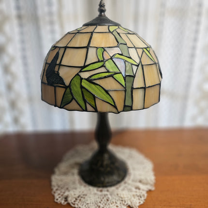 Vintage Tiffany-Style Stained Glass Butterfly Lamp