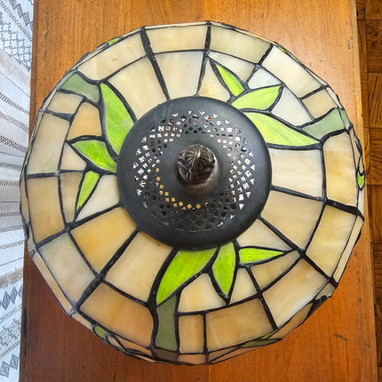 Vintage Tiffany-Style Stained Glass Butterfly Lamp
