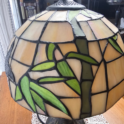 Vintage Tiffany-Style Stained Glass Butterfly Lamp