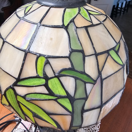 Vintage Tiffany-Style Stained Glass Butterfly Lamp