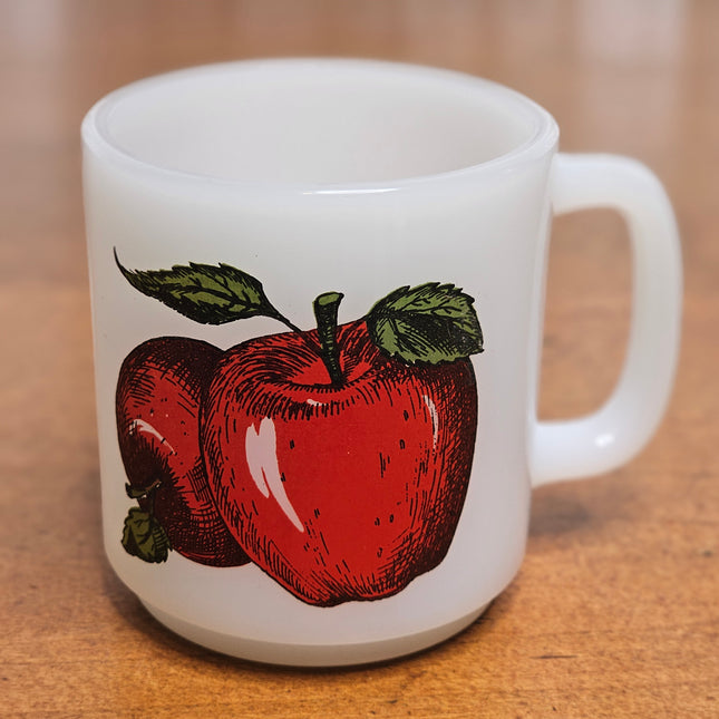Vintage Glasbake White Milk Glass Apple Mug