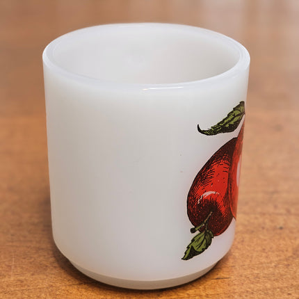 Vintage Glasbake White Milk Glass Apple Mug