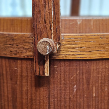 Primitive Wooden Firkin Bucket With Dividers